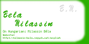 bela milassin business card
